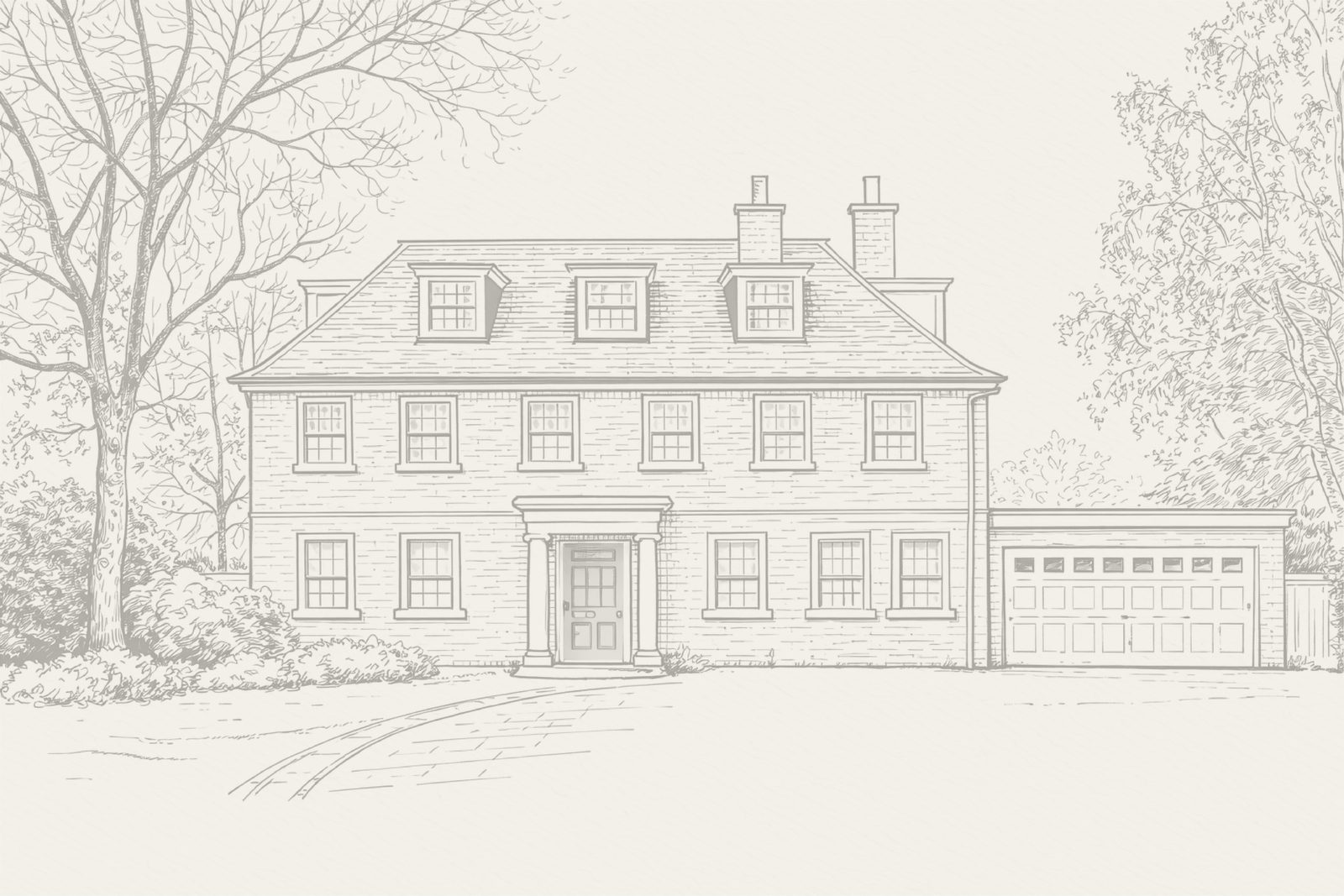 Line drawing of Hampstead House