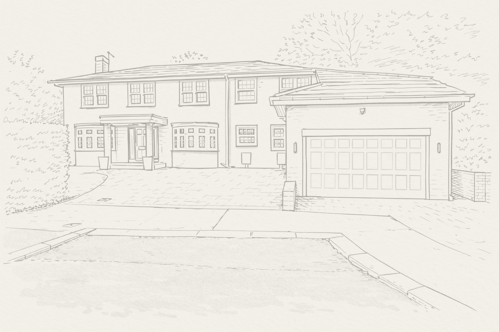 Line drawing of Northwood Family Home